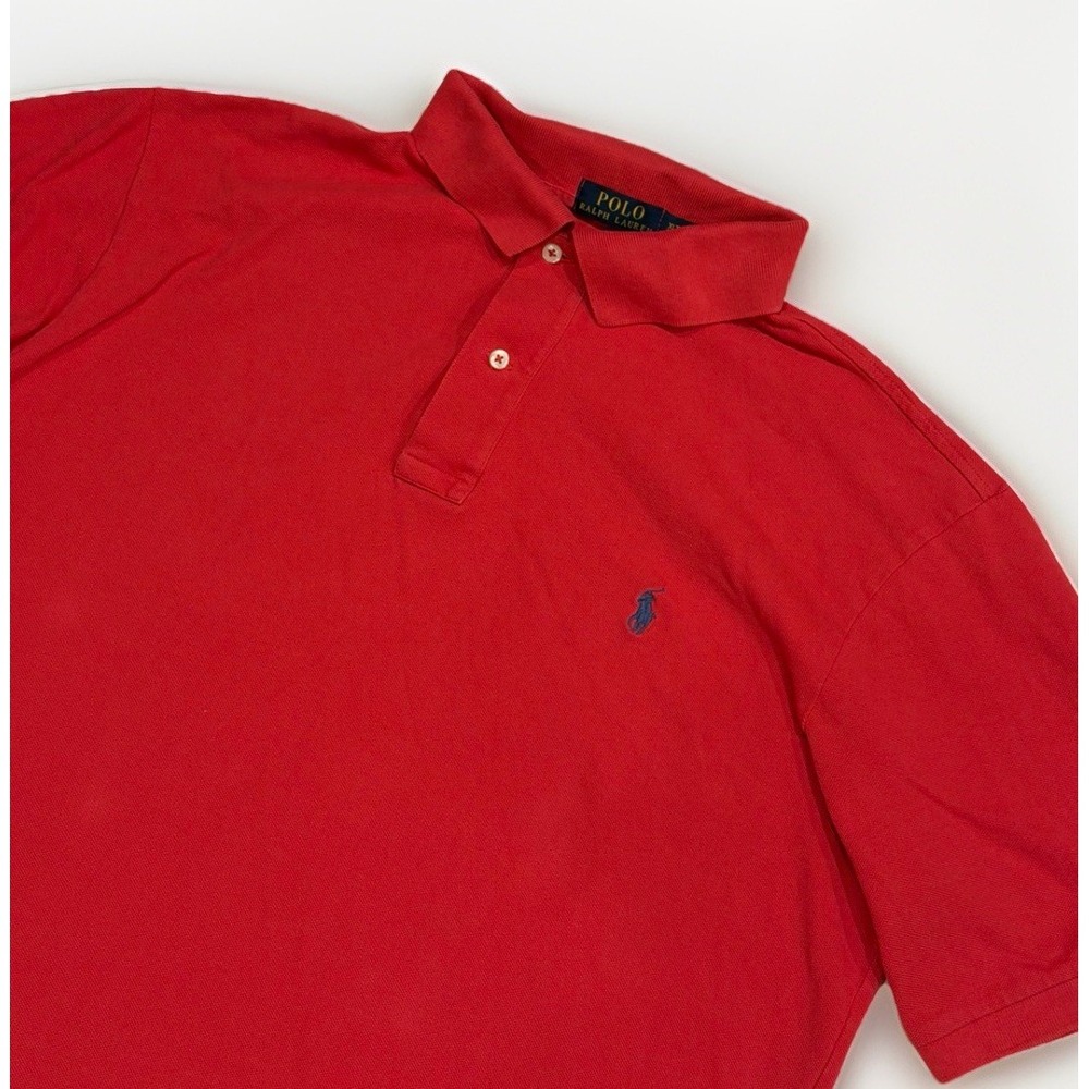Polo Ralph Lauren Mesh Polo Shirt Red Classic Fit Preppy Golf Men's Size XL TALL